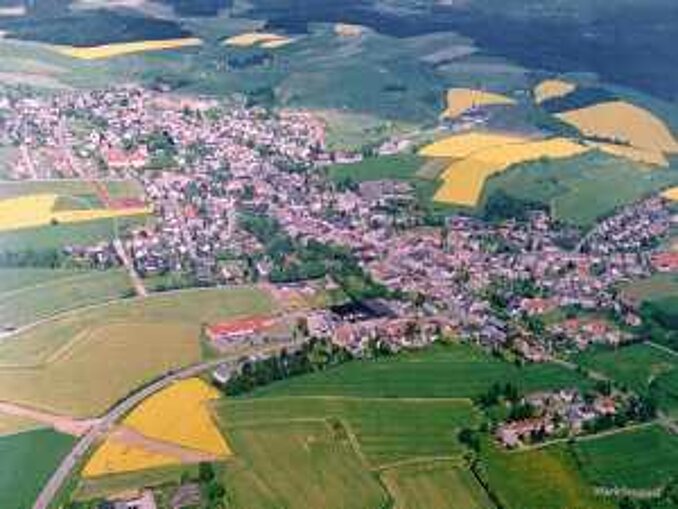 Der Markt Marktleugast aus der Vogelperspektive